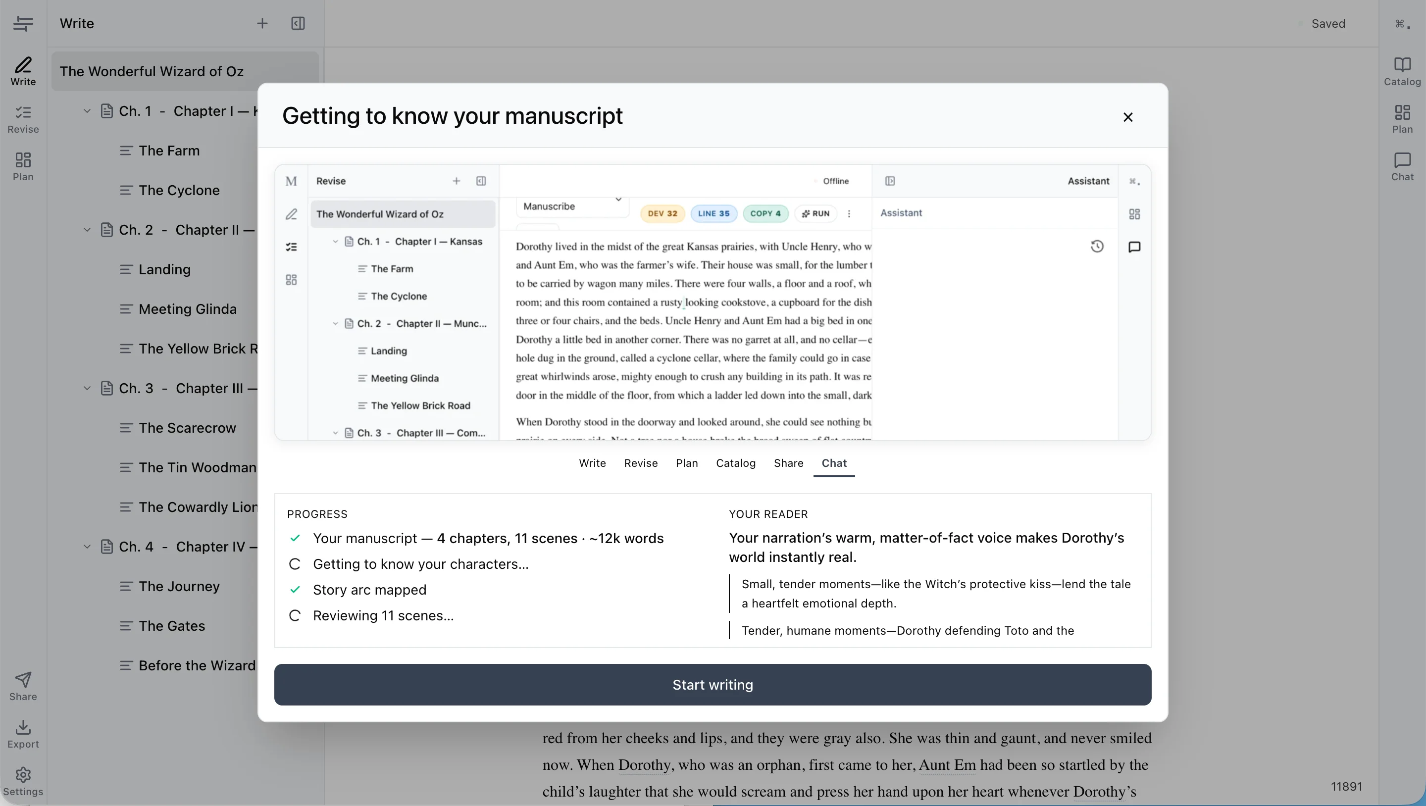 Import flow — drag-and-drop dialog or import progress panel